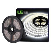LE 16.4ft LED Strip Light, Super Bright, 300 LEDs SMD 5050, Non-Waterproof LED Tape, Flexible Rope Light for Home, Kitchen, Under Cabinet, Bedroom, 12V Power Supply Not Included, Daylight White