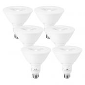 LE PAR38 E26 LED Light Bulbs, Medium Screw Base, 13W Dimmable, Spotlight, 100W Halogen Equivalent, 1050 Lumens, 2700K Warm White, 40 Degree Beam Angle, Pack of 6