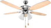 LE 52 Inch Indoor Ceiling Fan with 4 Light Fixture, 5 Wooden White Blades Reversible Classic Light Bowl Kit For Winter Summer Both Use, Perfect for Home Hotel Bedroom Dinning Hall Lobby (UL listed)