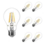 LE Vintage Edison Bulb, Dimmable, A19 E26, 40W Incandescent Equivalent, Soft Warm, LED Filament Light Bulb for Wall Sconces, Squirrel Cage Light, Pendant Island Ceiling Chandelier Fixture, Pack of 6