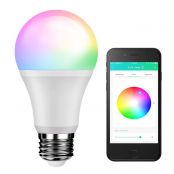 LE iLUX Bluetooth Mesh Smart Light Bulb, RGBW and White Light, No Hub Required, Voice/Music Sync, Dimmable, Color Changing, 9W 800lm A19 E26 LED Bulbs, Programmable APP alternative to DMX512 System