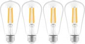 Lepro LED Edison Bulbs, ST64 Vintage Filament Bulb, Dimmable 7.5W 800LM, 60W Equivalent, 2700K Warm White, Classic Clear Glass, E26 Screw Base, Pack of 4