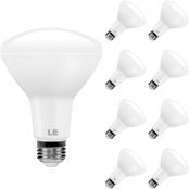 LE BR30 E26 LED Flood Light Bulbs, 10.5W 850 Lumens, Dimmable, 65 Watt Incandescent Equivalent, 2700K Warm White, 110° Wide Beam Angle, for Kitchens, Living Rooms, Bedrooms and More, Pack of 8