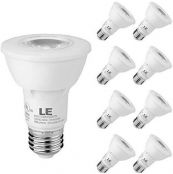 LE PAR20 E26 LED Light Bulbs, Medium Screw Base, 7W Dimmable, Spotlight, 50W Halogen Equivalent, 540lm, Daylight White 5000K, 40 Degree Beam Angle, Pack of 8