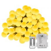 19.68ft Remote Control Battery Powered Warm White LED Globe String Lights for Christmas Decor