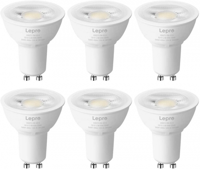 Lepro GU10 LED Light Bulb, 5.5W 400lm, 50 Watt Equivalent, Beam Angle