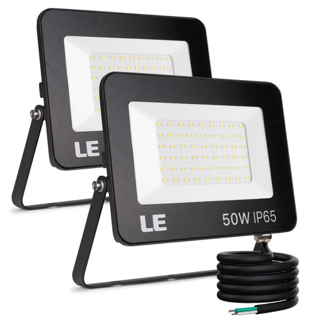 50W Outdoor LED Flood Light, 5000lm, 5000K White, Security Light Lepro