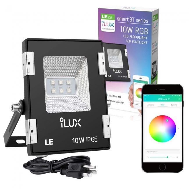 RGB Smart LED Flood Light 10W iLUX Bluetooth Mesh Wall ...