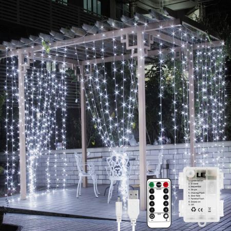 Battery Operated Fairy Lights With Remote 8 Different Modes Timer Setting.  Runs on AA Batteries. Can Be Used Outdoors weatherproof. 