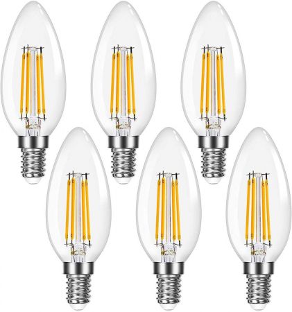 6 Pack E12 Chandelier Light Bulbs, Led E12 Chandelier Light Bulb