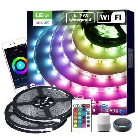 Details about   5050 Wifi Smart RGB LED Strip Lights Rope Lamp Compatible with Alexa Google Home 
