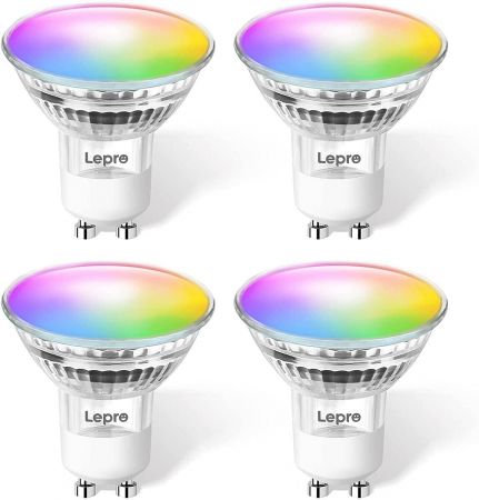 鍔 kunstmest passagier Lepro GU10 Smart Light Bulbs, RGB Color Changing LED Bulb, Compatible with  Alexa & Google Assistant,