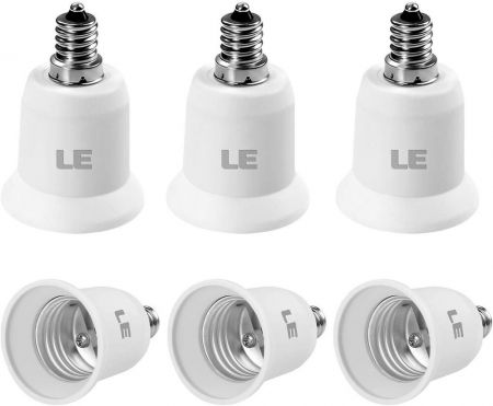6x Adapter Converts Chandelier Socket E12 to Medium Socket E26/E27 Lamp Bulb USA 