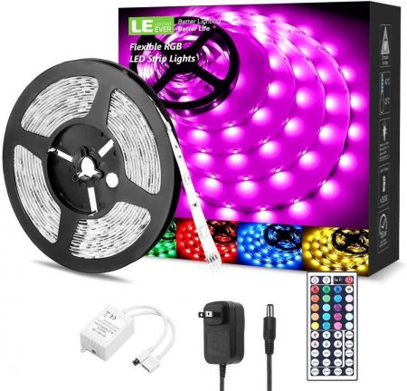 Led Strip Lights 5m Flexible Multi Color RGB 5050 Tape Battery Powered & Remote 