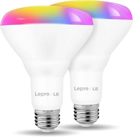kim Ærlig Underlegen 9W RGBW BR30 WiFi Smart LED Bulbs, Alexa Google Home Compatible - Lepro