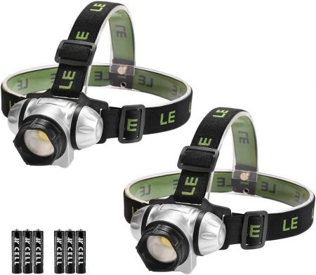 2 Pack LED Headlamp Flashlight for Running Reading Camping Batteries Included 
