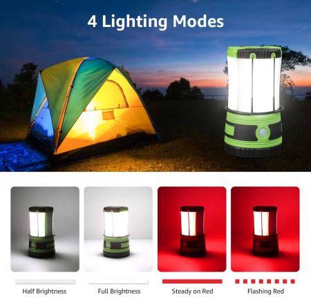 1000lm Camping Lantern, 6 Light Modes Camping Light LED Flashlight Lantern  Hurricane for Emergency Outage 