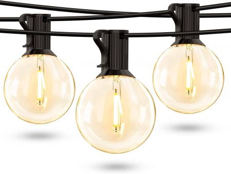 Lepro Outdoor String Lights, 50ft Hanging Patio Lights with 25 Shatterproof  LED Edison Bulb, Waterproof G40