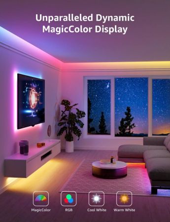 Lepro S1 Ai LED Strip Lights for Bedroom 32.8ft Smart RGB Light Strips with IC and Rainbow Chasing Effects Color Segment Diy Ai Generated