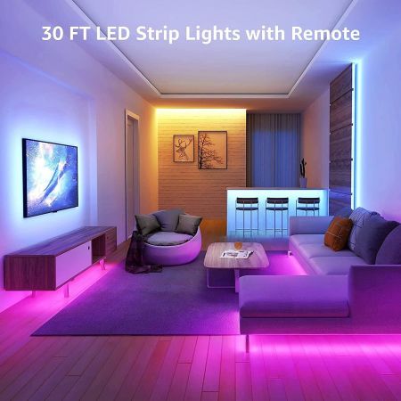 Lepro LED Strip 30Ft RGB LED Strips, 5050 LED Color Changing Strip Light