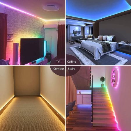 resultaat Mislukking banaan Lepro 16.4ft MagicColor Music Sync LED Strip Lights, Light Strip with  Remote for Bedroom, TV, Gaming Room, Party, Balcony
