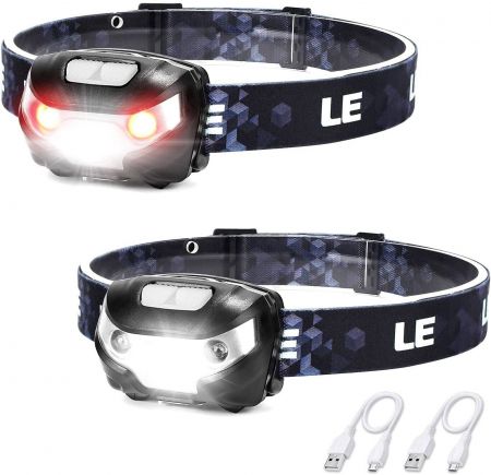 Super Bright 5x LED Rechargeable Head Torch USB Headlamp Lamp Battery Power 