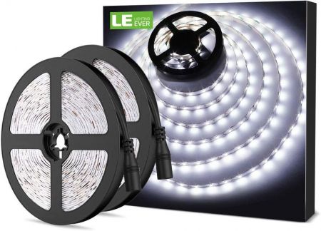 LE 16.4ft Waterproof 2835 Flexible LED Light Strip Daylight White 12V Tape Lamp 