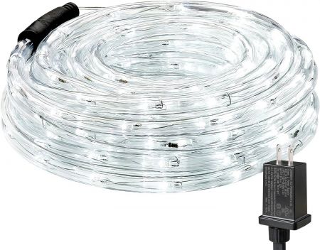 33ft 240 LED Rope Light, Waterproof, Low Voltage, Daylight White - Lepro
