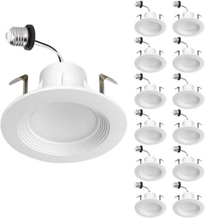 Lepro 12 Pack 8 6w E26 4 Inch Led Recessed Lights 650lm Dimmable Retrofit Downlight Energy Star Ul Etl Listed
