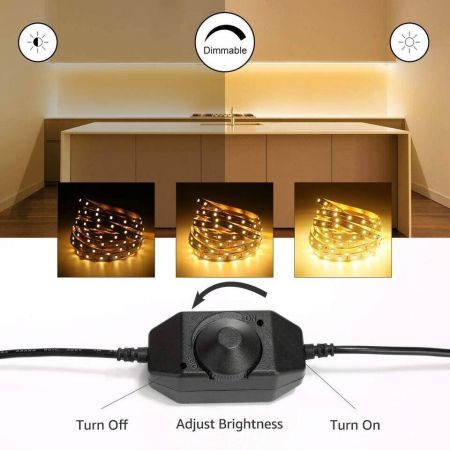 600 LEDs SMD 2835 6000K Super Bright LED Tape Lights Under Cabinet LE 32.8ft LED Strip Light Dimmable Vanity Lights Kitchen Daylight White Bedroom Suitable for Home Strong 3M Adhesive 