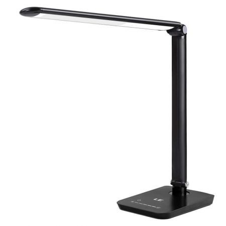 Study Black Daylight White High Intensity Office Task Lamp for Reading Soft Touch Dimmer 7-Level Brightness Adjustable Computer Work and More LE Dimmable LED Desk Lamp Eye Care Natural Light
