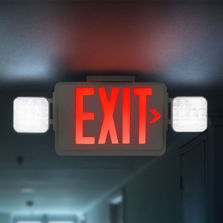 lighted emergency exit signs