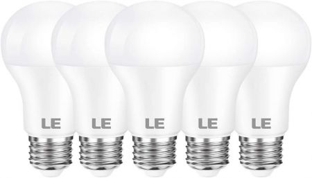 LED Light Bulbs, 60W Equivalent 800 Lumens 5000K Daylight White Non-Dimmable, A19 E26 Standard Medium 9 Watt UL 15000 Hour Pack of 5