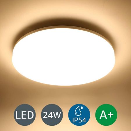 24w Led Flush Ceiling Lights Warm White 13 Inch 200w Incandescent Equivalent Le - How To Replace Led Flush Mount Ceiling Light