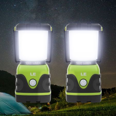 Le LED Camping Lantern Battery Powered LED with 1000lm 4 Light Modes Waterpro