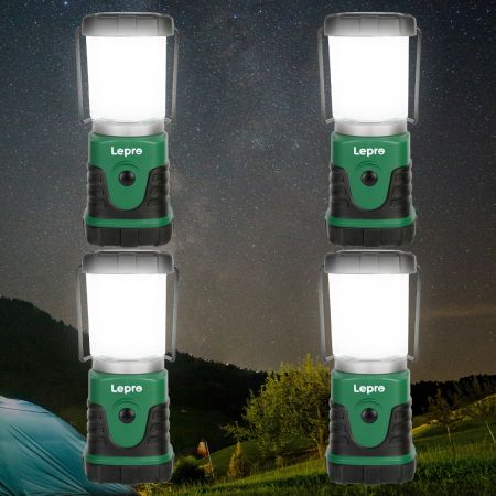 Lepro LED Camping Lantern, Mini Camping Lantern, 350LM, 4 Light Modes, 3 AA Battery Powered Lantern Flashlight for Home, Gard
