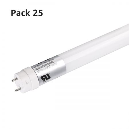 Lepro 25 17W T8 4ft Double Ended Power LED Tube Light, Ballast Bypass, Super Bright 2200lm, Daylight White LED Replacement for Fluorescent Tubes