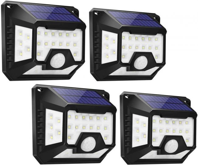 Solar Security Wall Lights Outdoor 132LED Motion Sensor 1800LM Waterproof 3Modes 
