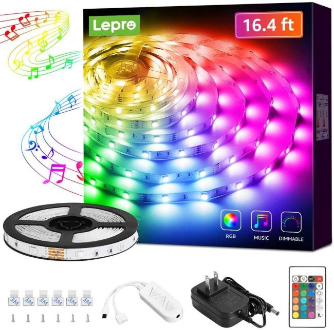 LED Strip Lights 14.8ft for TV 32 to 65inch with APP Control Music Sync Bright 
