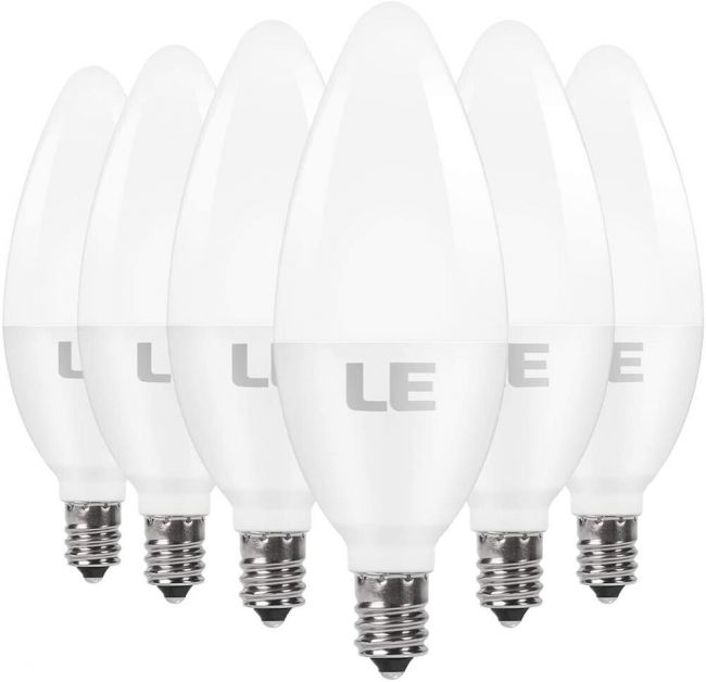 6 Pack E12 LED Candelabra Light Bulbs, 40W Equivalent Ceiling Fan Bulb