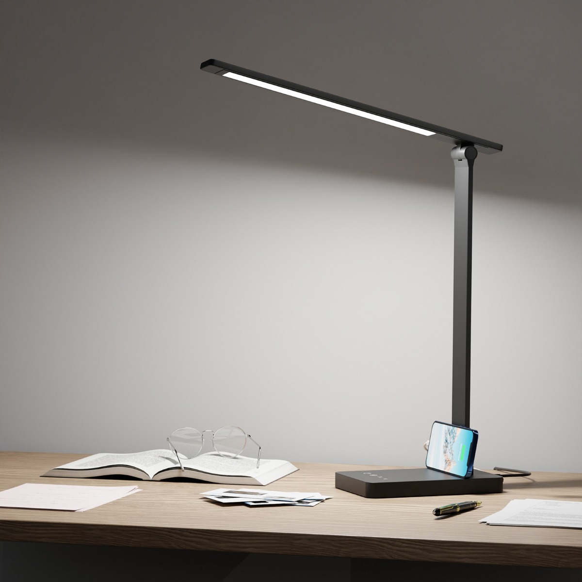 Iluminating Cordless Desk Lamp with Rechargeable Battery-Powered USB Charging Port 3 Levels Brightness Dimmable for Outdoor Modern Hotel Restaurant