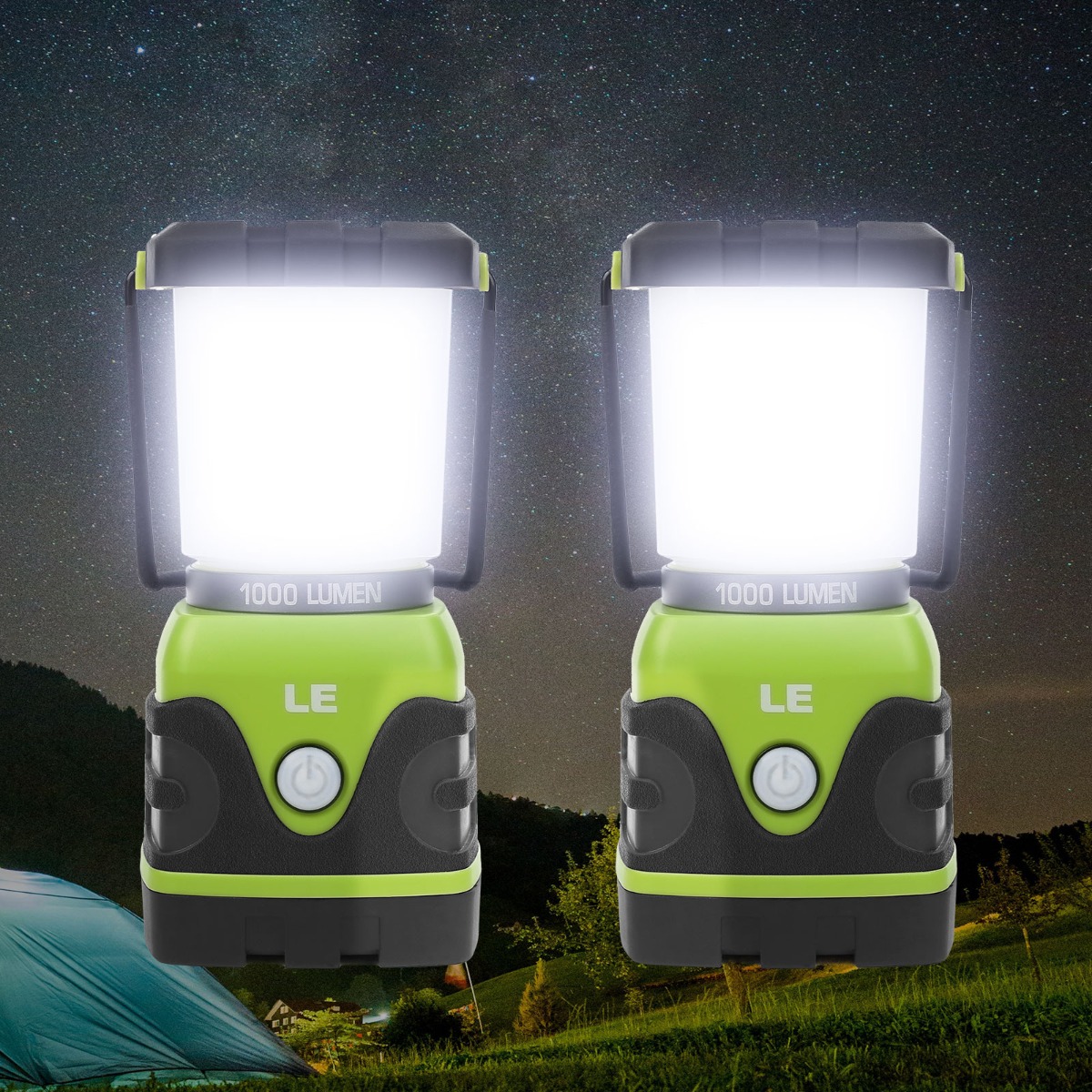 NPET LED Camping Lantern 1000LM, Rechargeable/Battery Powered for