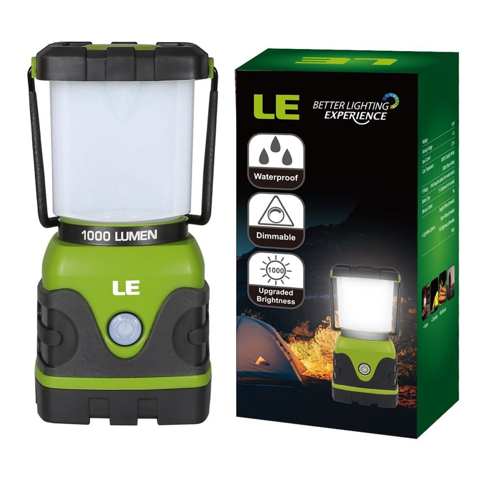 KioGro LED Camping Lantern,Battery Powered Lamp with 1000 Lumen,4 Light Modes Waterproof Portable Tent Camping Lights Lantern Flashlight for Emergency Hurricane Hiking Survival Kits Home and Outdoor 