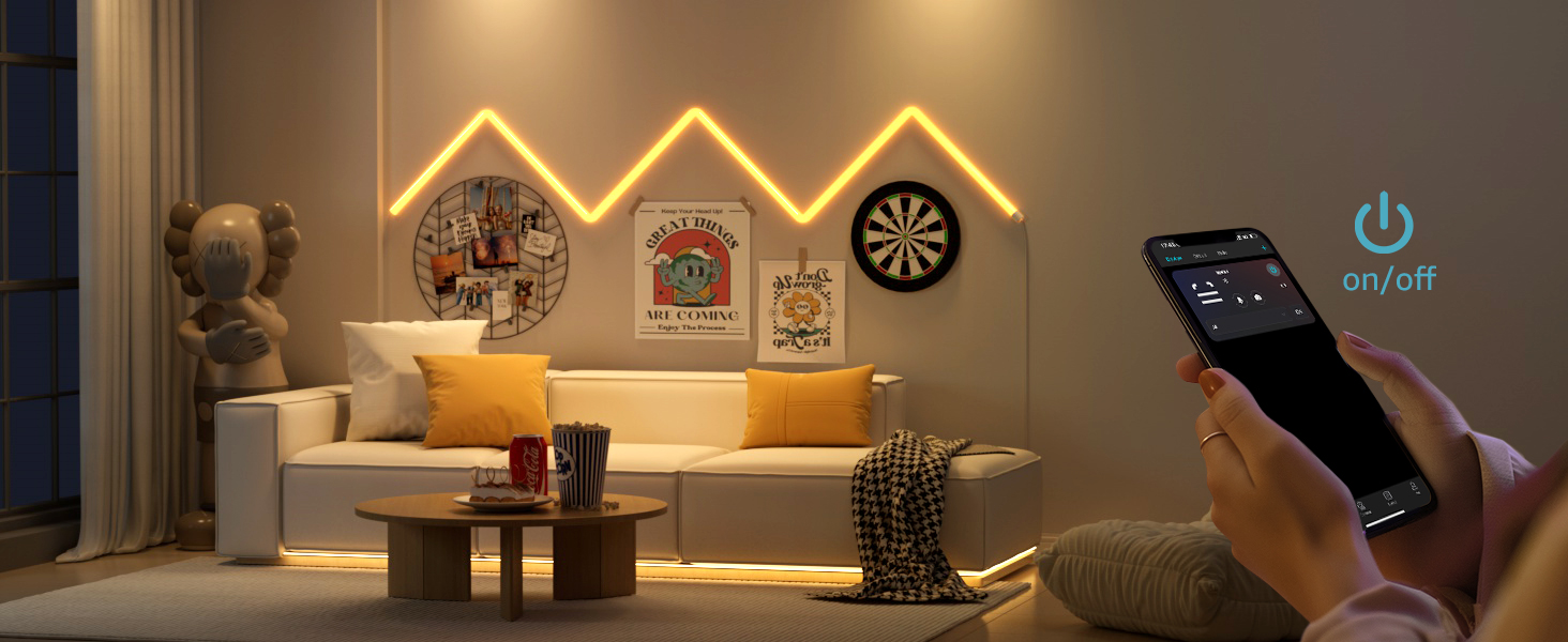 Lepro RGB LED Wall Lights with AI Music Sync, Voice Control Via App