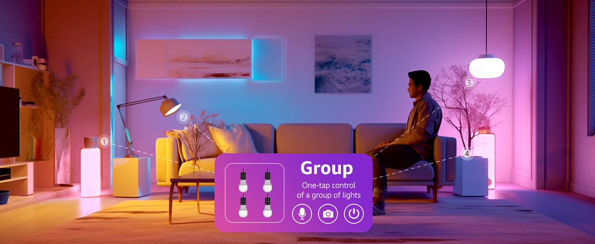 b1 led smart bulbs with group control