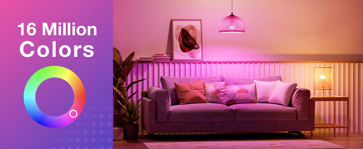 Pink light deals bulbs in room