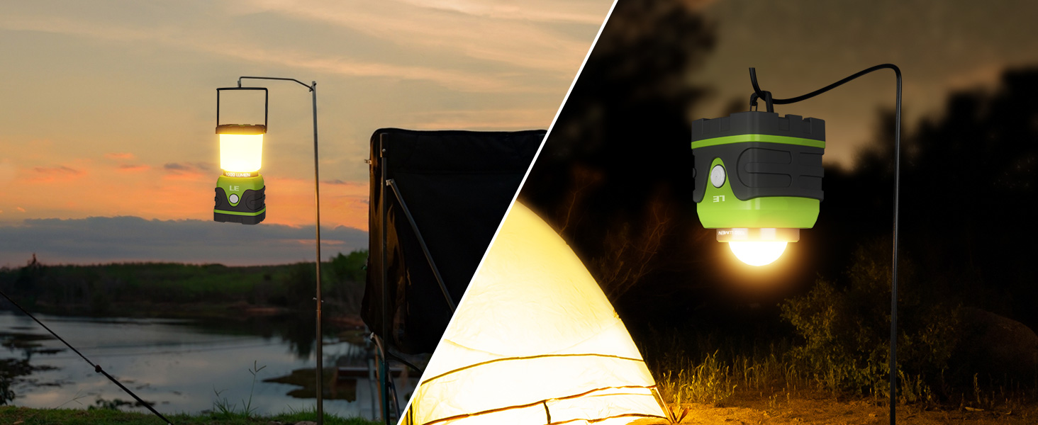 LE LED Camping Lantern, Battery Powered LED with 1000LM, 4 Light Modes –  Academy of Q