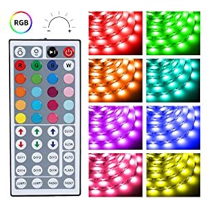 Lepro 50ft Rgb Led Strip Lights With Remote And Power Adapter 5050 Smd Led Light Strips