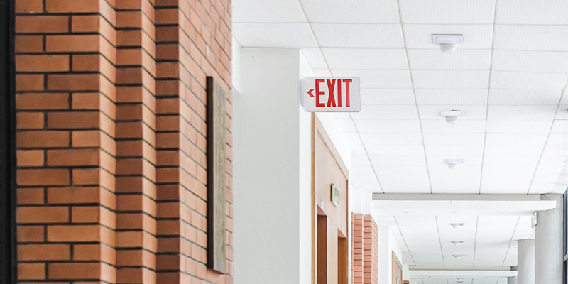 led exit sign for school