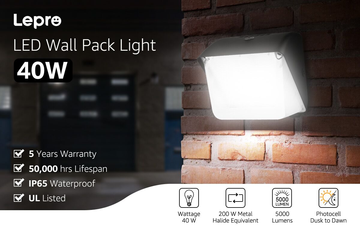40w led wall pack light